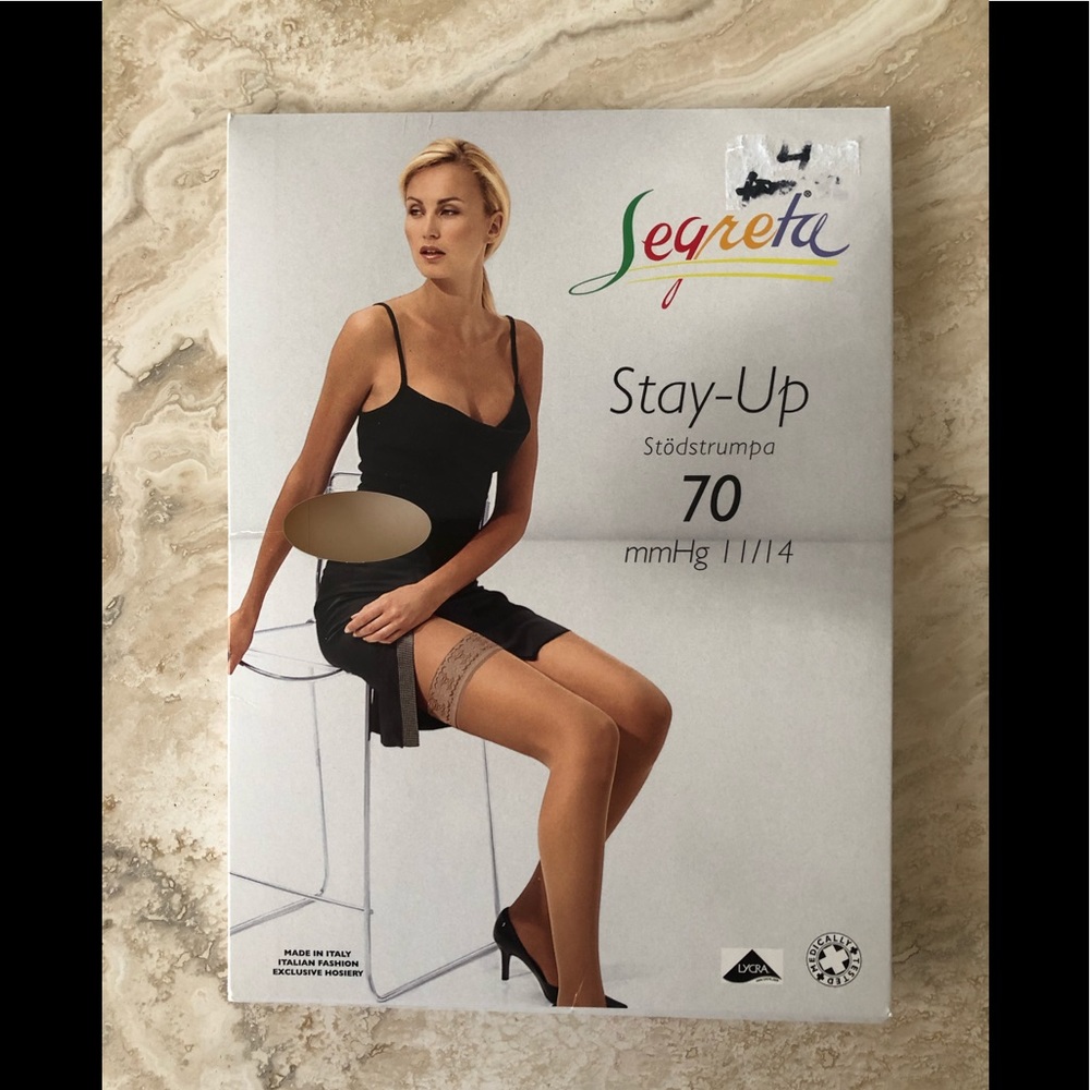 NEW 2pr Segreta Italian Stay-Up Thigh High Hosiery